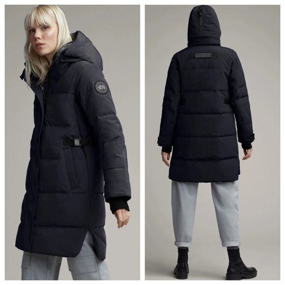 Canada Goose Bennett Parka in Navy & Black - Picture 1 of 16